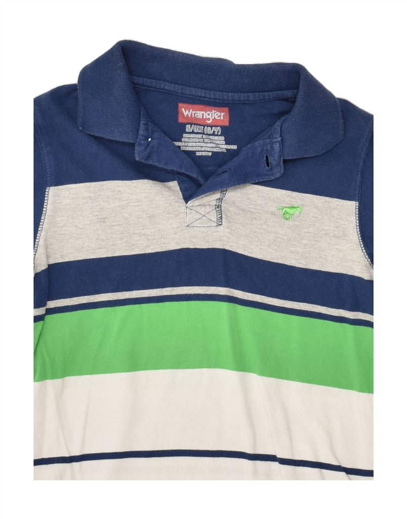 WRANGLER Boys Polo Shirt 6-7 Years Small Off White Striped Cotton | Vintage Wrangler | Thrift | Second-Hand Wrangler | Used Clothing | Messina Hembry 