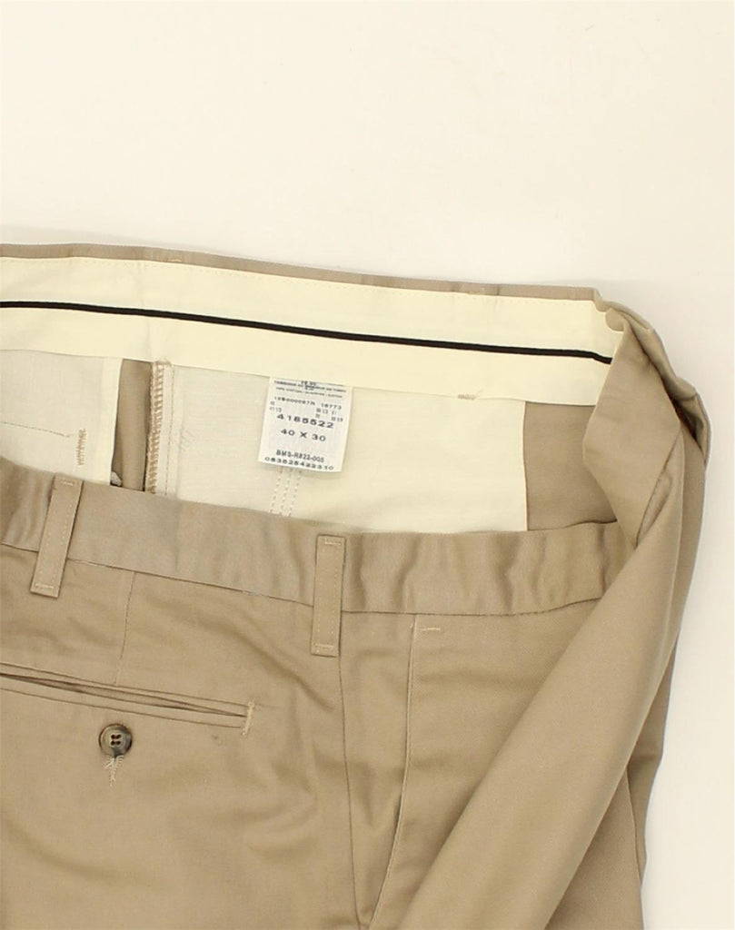 LEE Mens No Iron Straight Chino Trousers W40 L30  Beige Cotton | Vintage Lee | Thrift | Second-Hand Lee | Used Clothing | Messina Hembry 