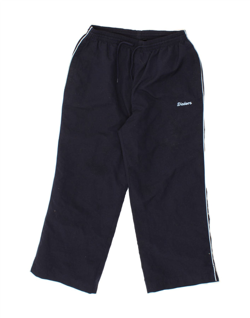 DIADORA Girls Tracksuit Trousers 7-8 Years  Navy Blue Polyester Vintage Diadora and Second-Hand Diadora from Messina Hembry 