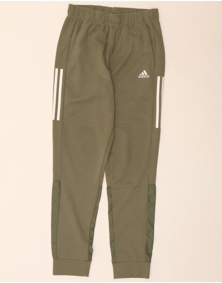 ADIDAS Mens Aeroready Tracksuit Trousers Joggers Small Khaki Polyester