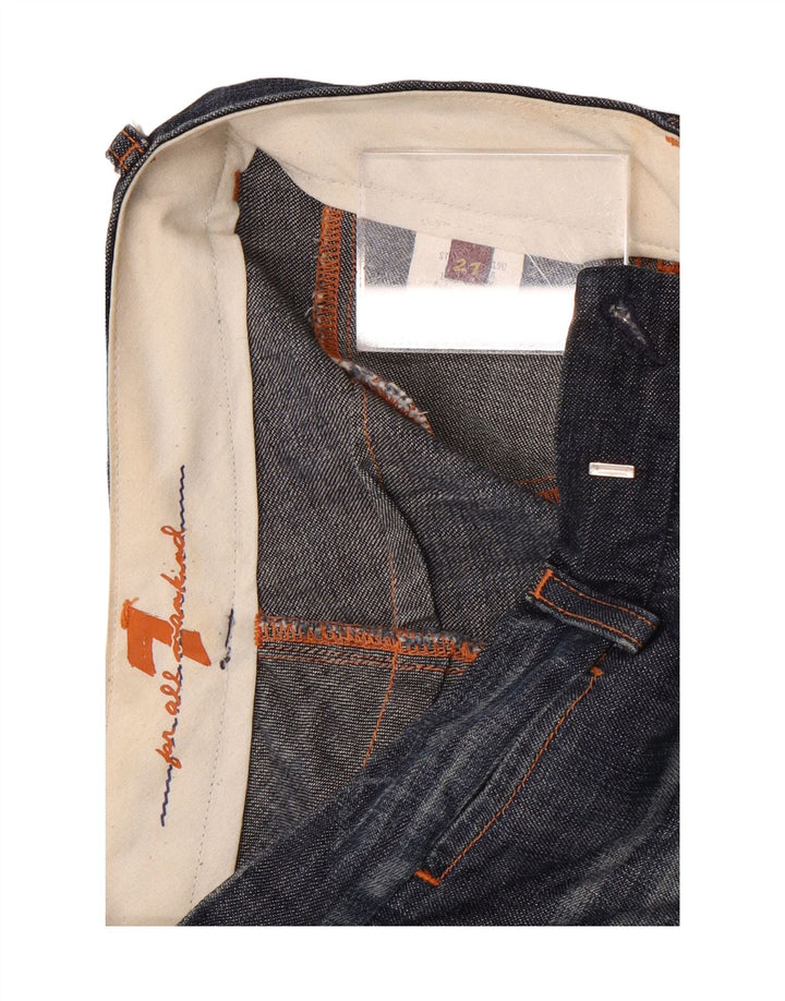 7 For All Mankind Womens Flared Jeans W27 L34 Navy Blue Cotton