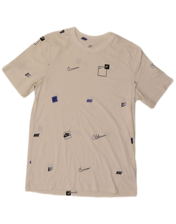 Nike Mens Graphic T-Shirt Top Medium White Cotton