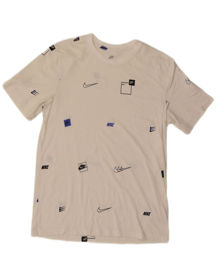 Nike Mens Graphic T-Shirt Top Medium White Cotton