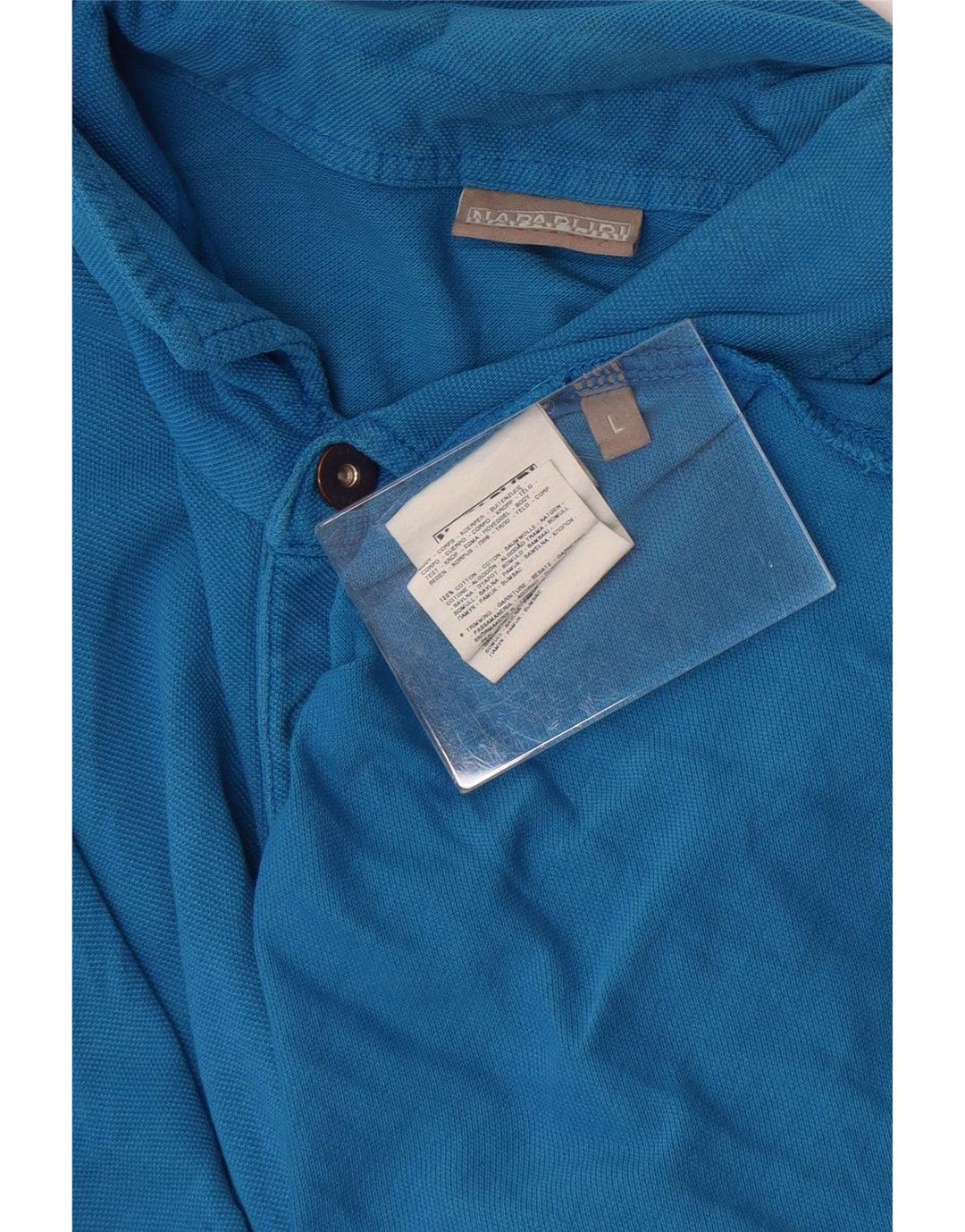 Napapijri Mens Graphic Polo Shirt Large Blue Cotton