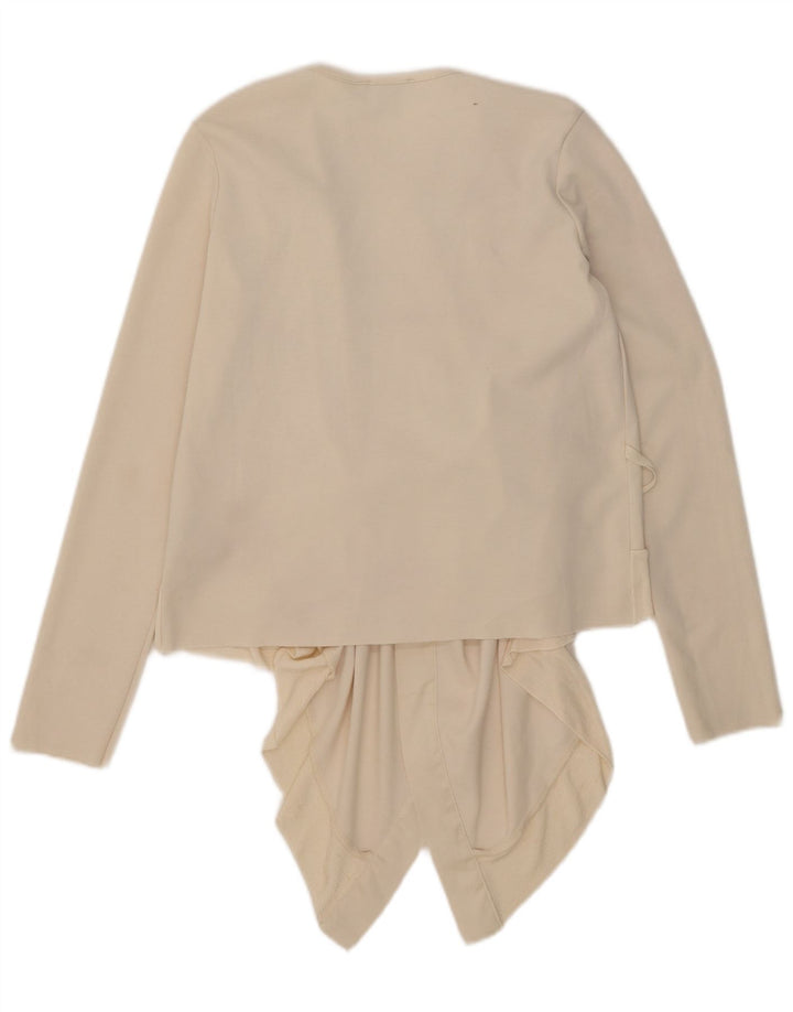 Zara Womens Asymmetric Cardigan Top UK 10 Small Off White Polyester