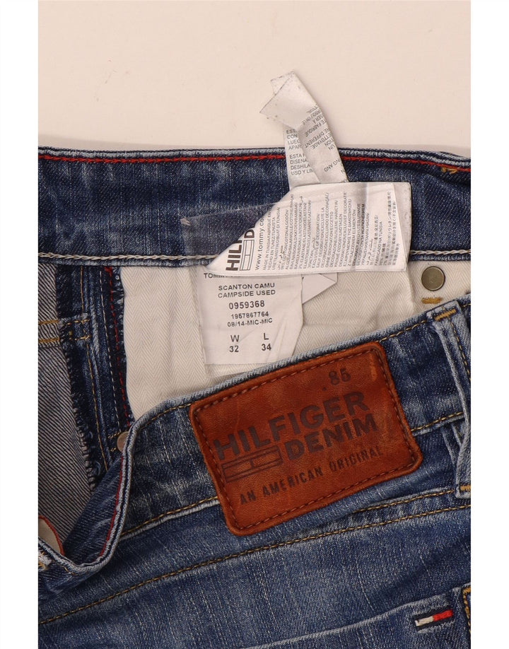 TOMMY HILFIGER Mens Distressed Slim Jeans W32 L34 Blue Cotton