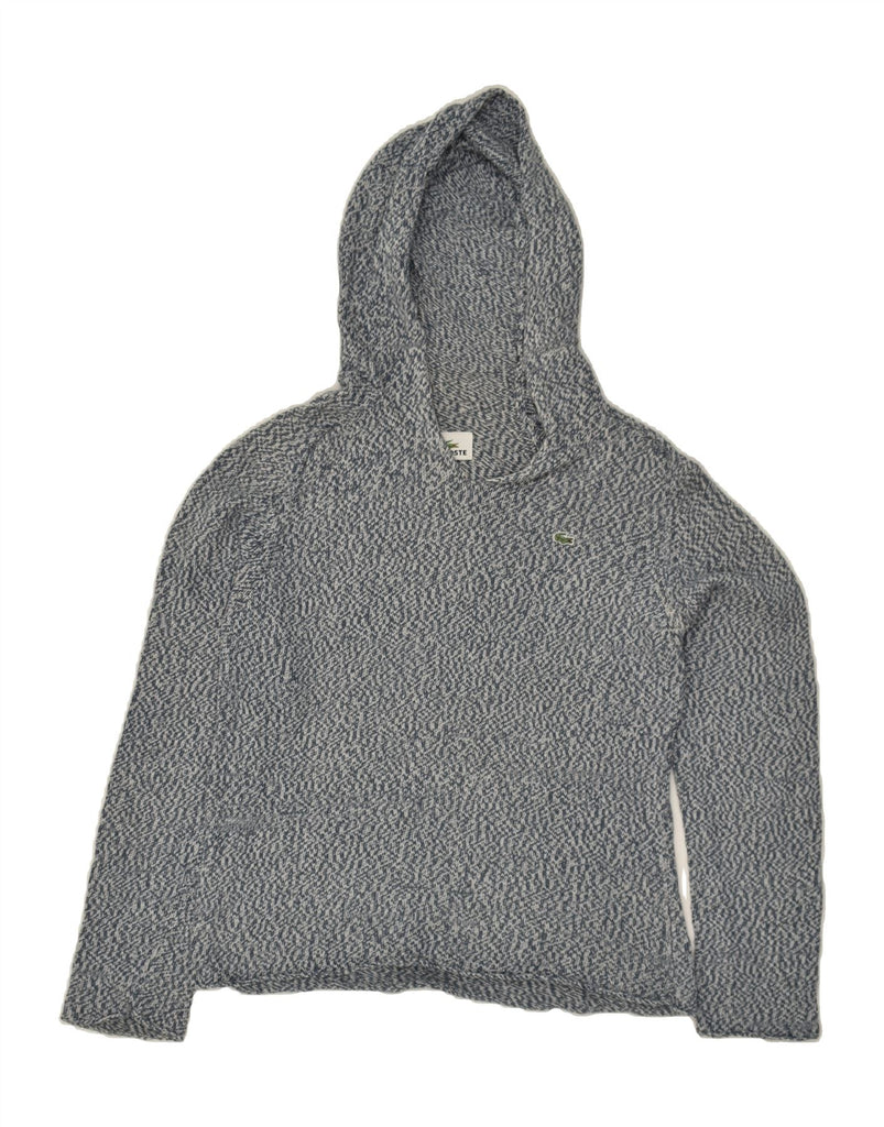 LACOSTE Womens Hooded Jumper Sweater Size 42 Large Grey Flecked Cotton | Vintage Lacoste | Thrift | Second-Hand Lacoste | Used Clothing | Messina Hembry 