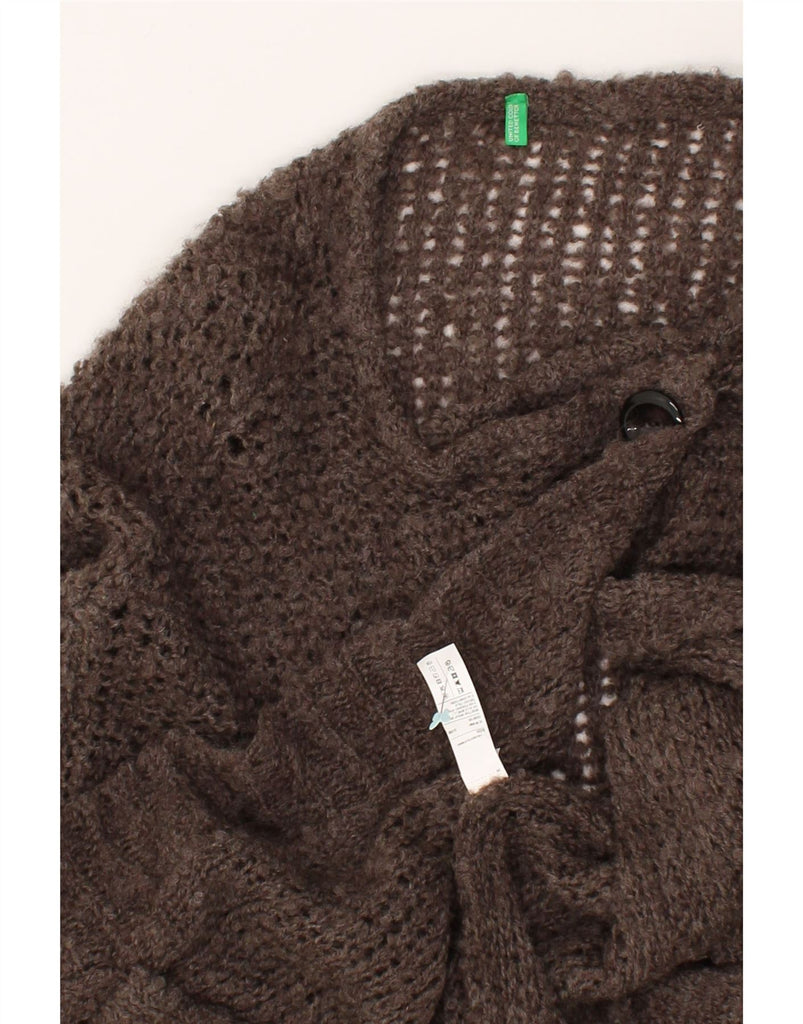 BENETTON Womens Oversized 3/4 Sleeve Cardigan Sweater UK 10 Small Brown | Vintage Benetton | Thrift | Second-Hand Benetton | Used Clothing | Messina Hembry 