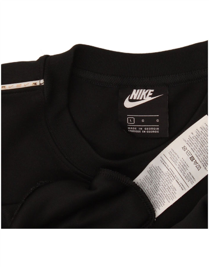 Nike Mens Graphic Sweatshirt Jumper Large Black Polyester