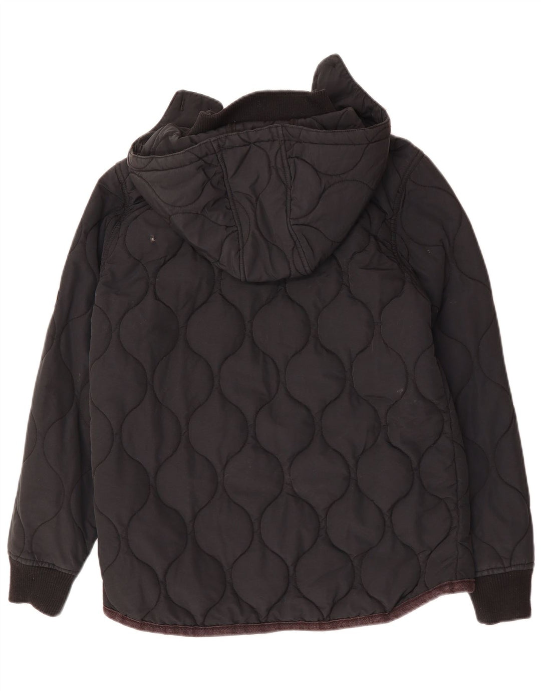 LYLE & SCOTT Mens Hooded Padded Jacket UK 40 Large Black Cotton