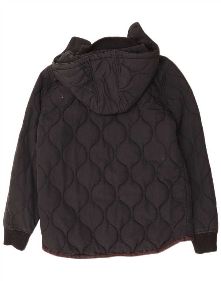 LYLE & SCOTT Mens Hooded Padded Jacket UK 40 Large Black Cotton