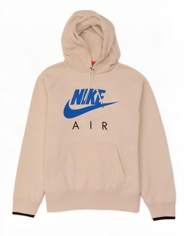 Nike Mens Graphic Hoodie Jumper Large Off White Cotton