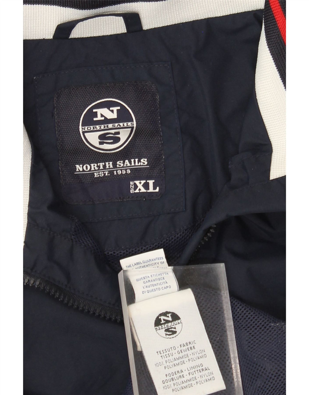 North Sails Mens Bomber Jacket UK 42 XL Navy Blue Polyamide
