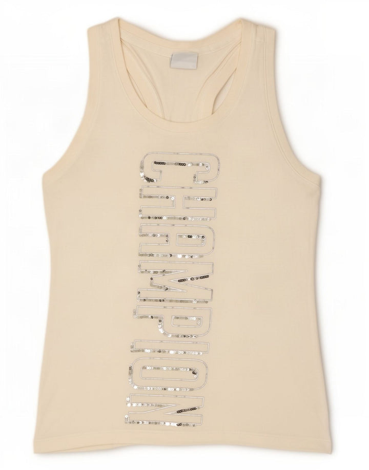 Champion Womens Graphic Vest Top UK 12 Medium White