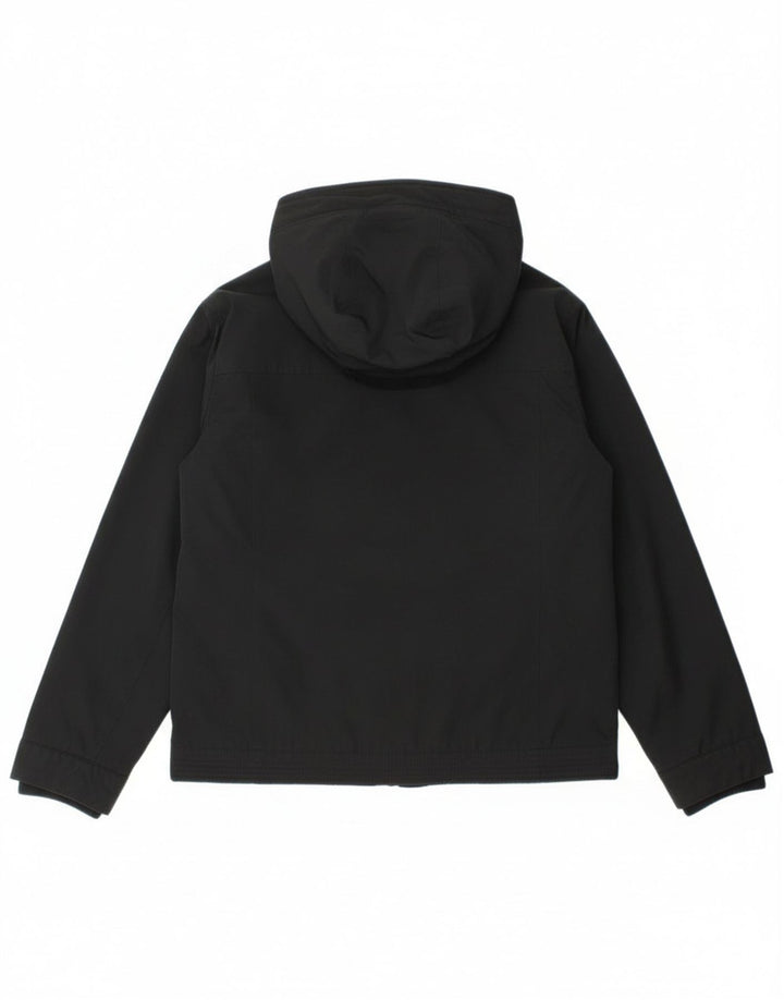 Hollister Womens Hooded Windbreaker Jacket UK 14 Medium Black Polyester