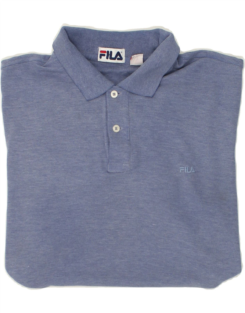 KAPPA Mens Long Sleeve Polo Shirt IT 52 Large Blue Cotton | Vintage Kappa | Thrift | Second-Hand Kappa | Used Clothing | Messina Hembry 