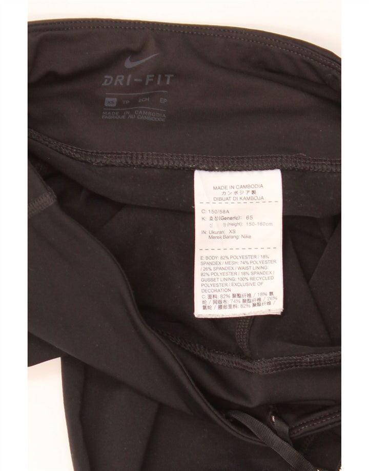 Nike Womens Dri Fit Leggings UK 6 XS Black Polyester