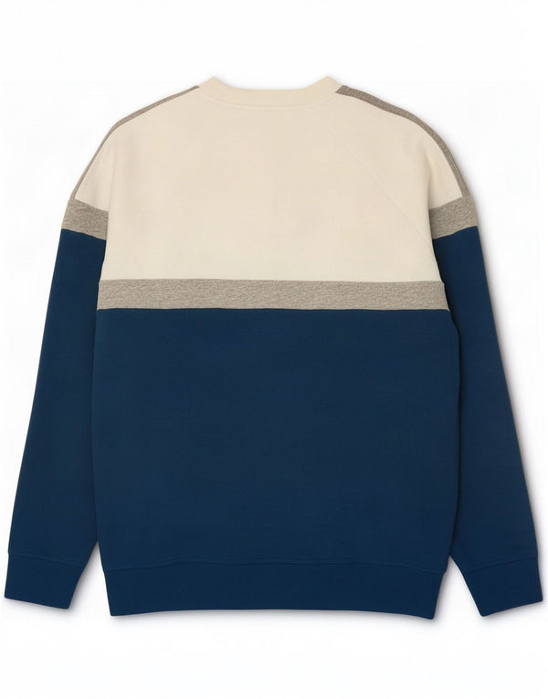 Adidas Mens Sweatshirt Jumper Medium Blue Colourblock Cotton