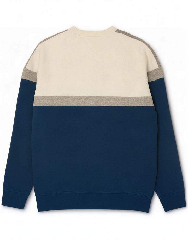 Adidas Mens Sweatshirt Jumper Medium Blue Colourblock Cotton