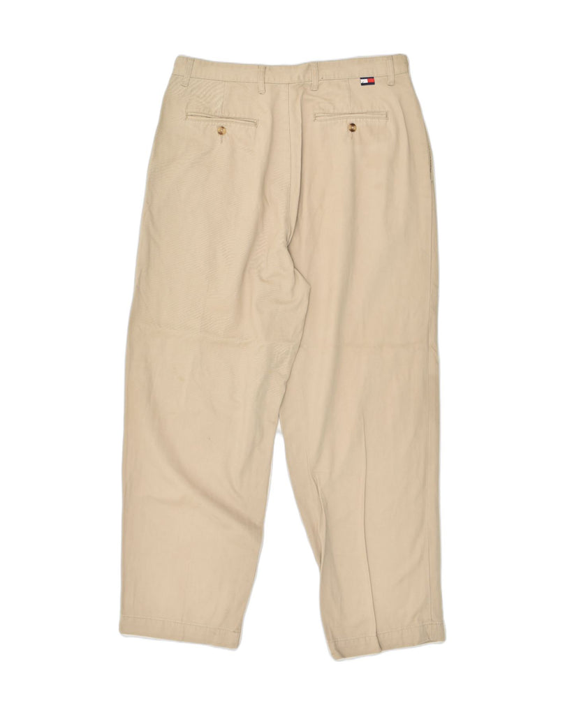 TOMMY HILFIGER Mens Pegged Chino Trousers W34 L30  Brown Cotton | Vintage Tommy Hilfiger | Thrift | Second-Hand Tommy Hilfiger | Used Clothing | Messina Hembry 