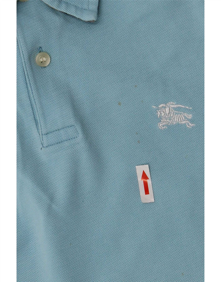 Burberry Mens BRIT Polo Shirt Small Blue Cotton