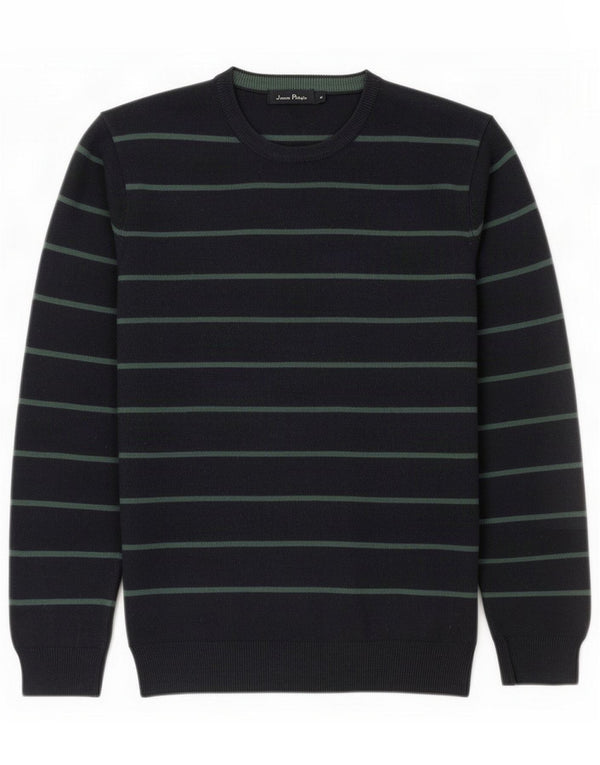 James Pringle Mens Crew Neck Jumper Sweater Medium Navy Blue Striped