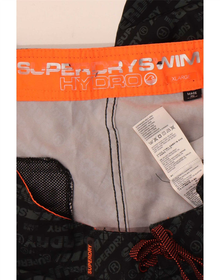 Superdry Mens Graphic Regular Swimming Shorts XL Black Polyester