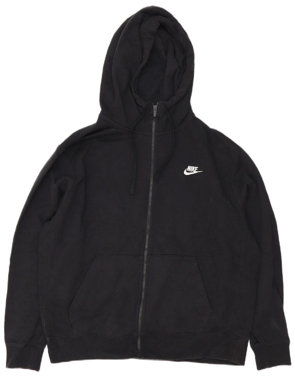 Nike Mens Zip Hoodie Sweater XL Black Cotton