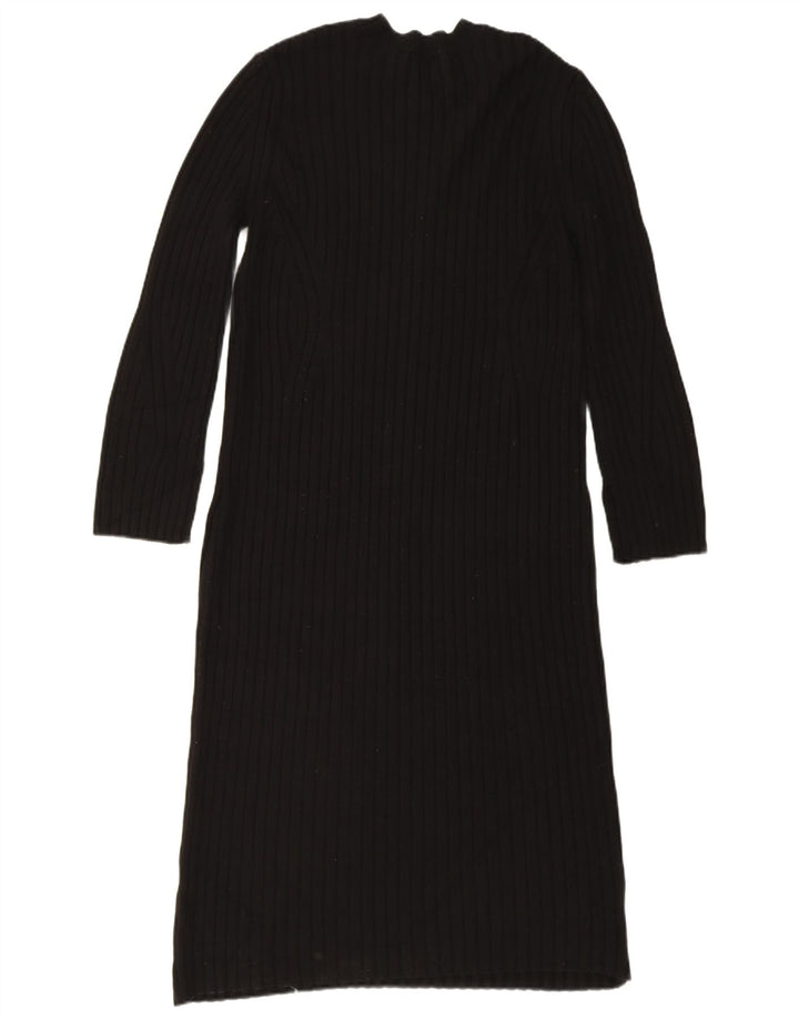 Zara Womens Jumper Dress UK 14 Medium Black