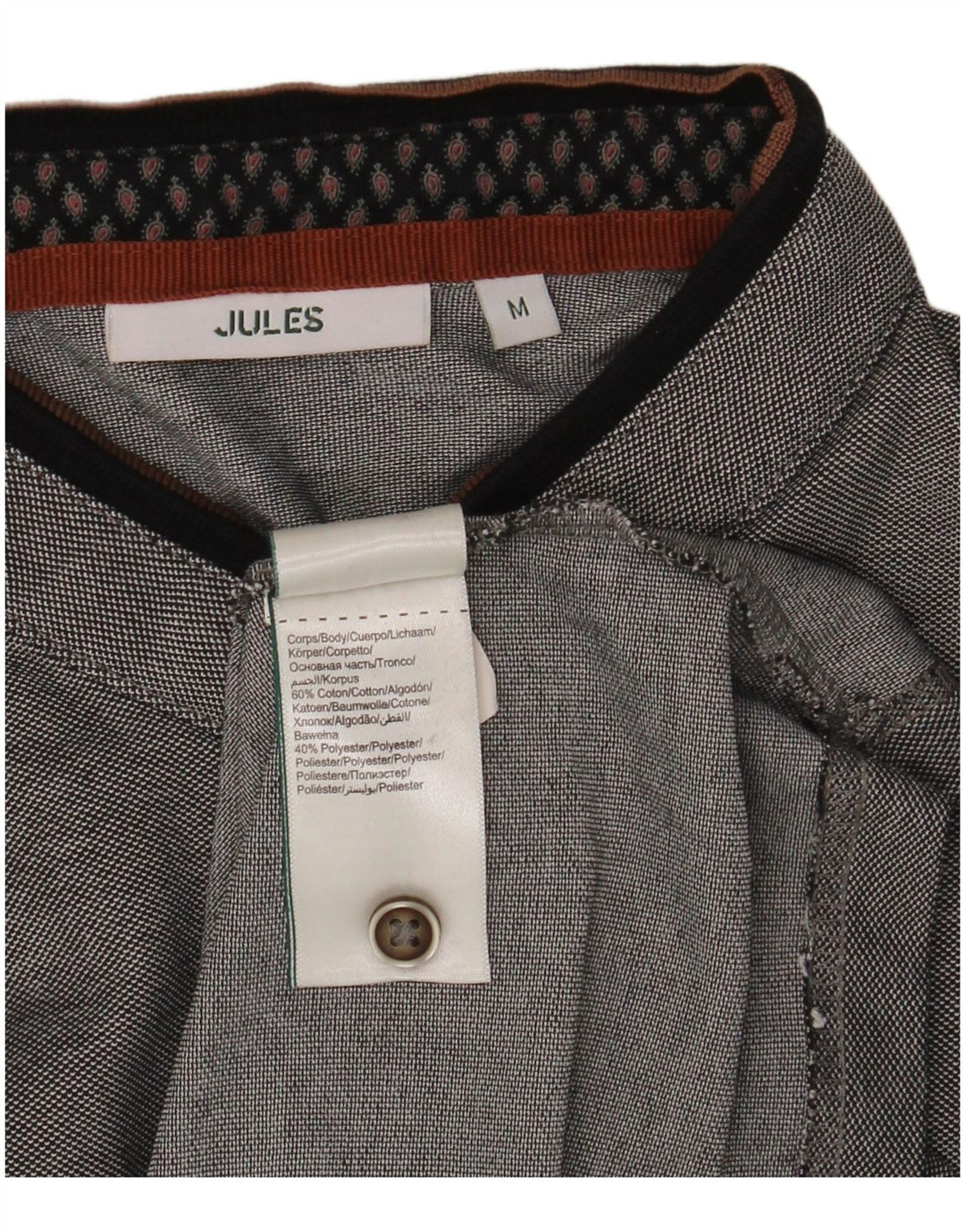 Jules Mens Polo Shirt Medium Grey Cotton