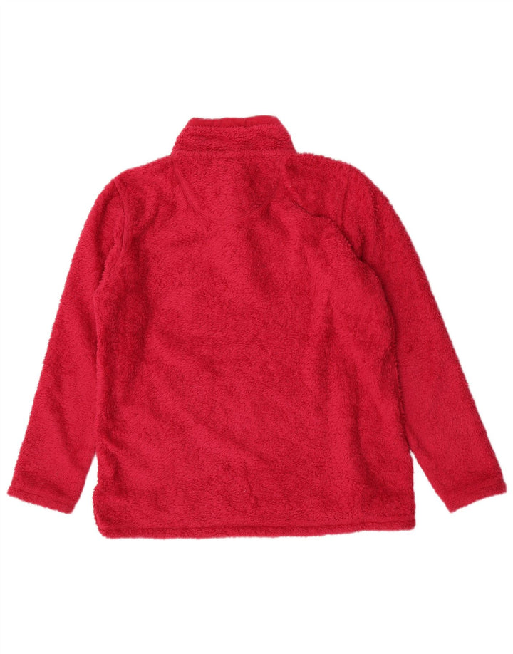 Crew Clothing Womens Button Neck Fleece Jumper UK 14 Large Pink Polyester