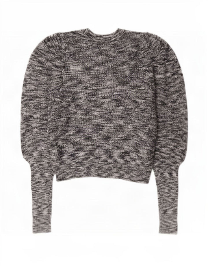 Ted Baker Womens Crop Boat Neck Jumper Sweater Size 2 Small Grey Flecked