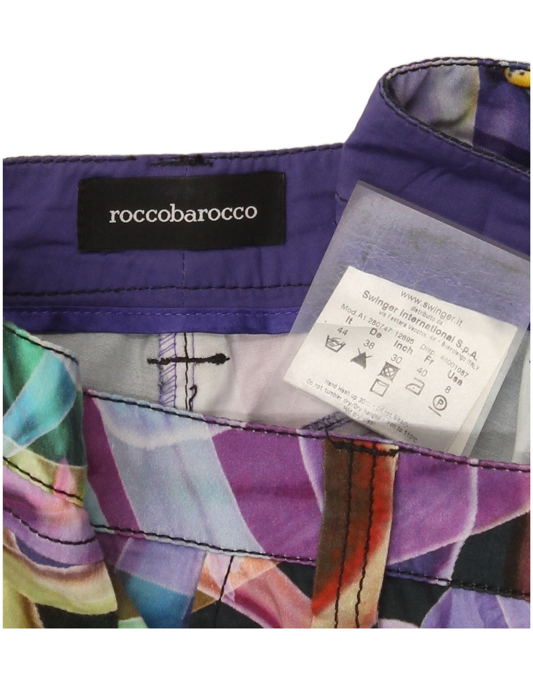 Roccobarocco Womens Capri Chino Trousers IT 40 Small W32 L27 Multicoloured