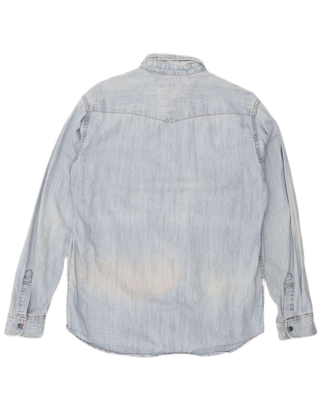 Carrera Mens Denim Shirt Large Blue Cotton