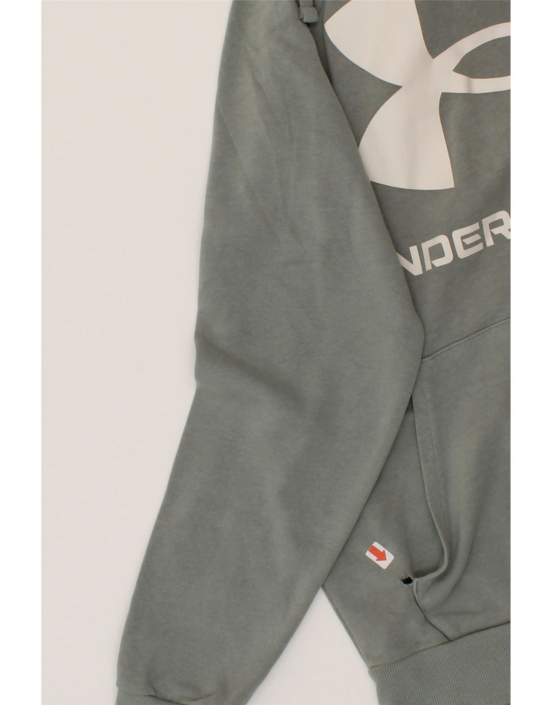 UNDER ARMOUR Mens Graphic Hoodie Jumper Small Grey Cotton Vintage Under Armour and Second-Hand Under Armour from Messina Hembry 