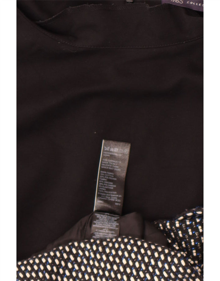 Marks & Spencer Womens Shift Dress UK 20 2XL Black Geometric Cotton