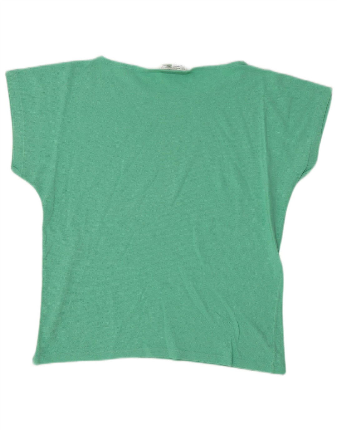 LACOSTE Womens T-Shirt Top Size 40 Medium Turquoise Cotton