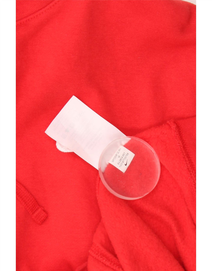 Nike Womens Hoodie Jumper UK 14 Medium Red Cotton