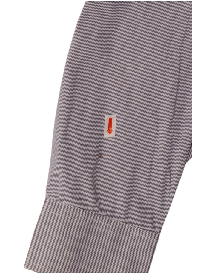 Cerruti 1881 Mens Shirt XL Blue Pinstripe Cotton