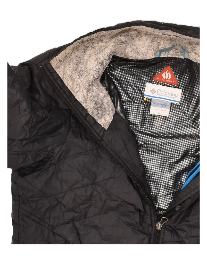 COLUMBIA Womens Omni-Heat Windbreaker Jacket UK 12 Medium Black Polyester | Vintage Columbia | Thrift | Second-Hand Columbia | Used Clothing | Messina Hembry 