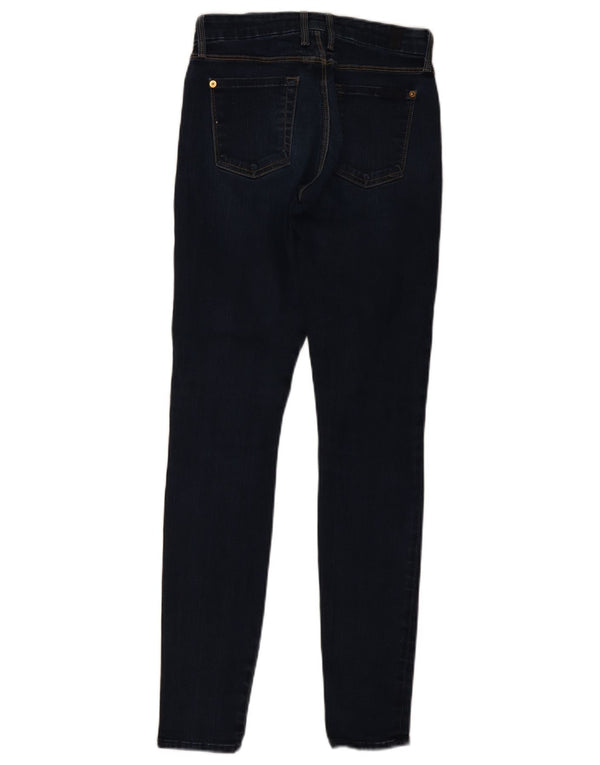 7 For All Mankind Womens Skinny Jeans W25 L30 Navy Blue Cotton