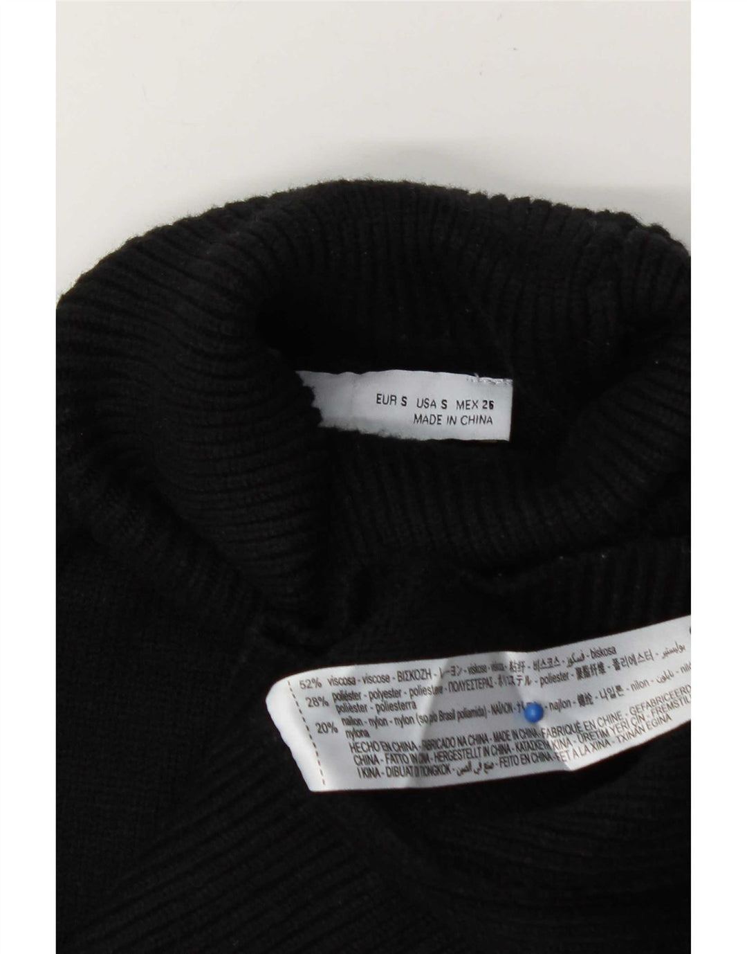 Zara Womens Roll Neck Jumper Sweater UK 10 Small Black Viscose