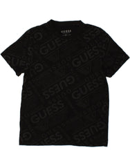 GUESS Mens Graphic T-Shirt Top Medium Black Cotton