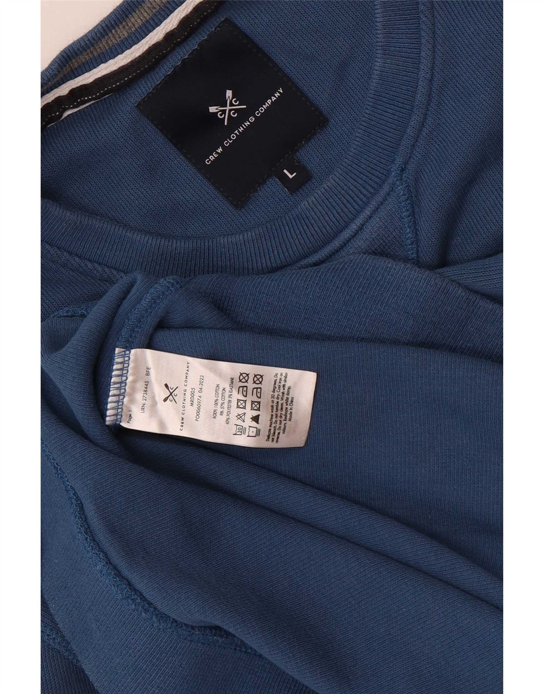 Crew Clothing Mens Sweatshirt Jumper Large Blue Cotton