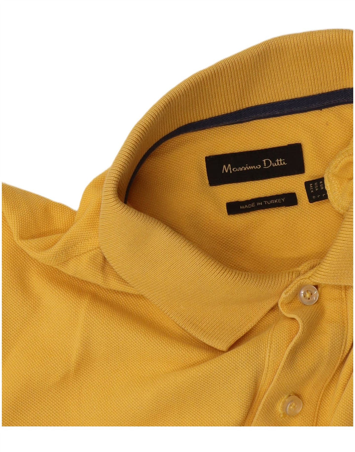 Massimo Dutti Mens Polo Shirt Large Yellow