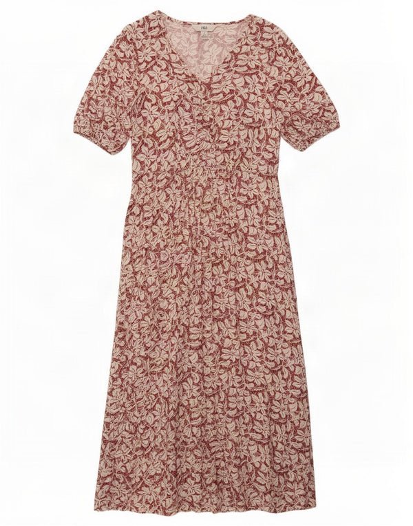 Marks & Spencer Womens Maxi Dress UK 8 Small Red Floral Viscose
