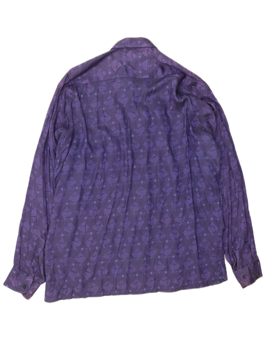 BOXER Mens Shirt Large Purple Geometric Viscose