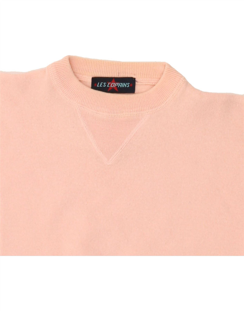 LES COPAINS Mens Crew Neck Jumper Sweater IT 52 Large Pink Wool | Vintage Les Copains | Thrift | Second-Hand Les Copains | Used Clothing | Messina Hembry 