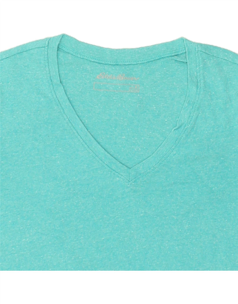 EDDIE BAUER Womens T-Shirt Top UK 18 XL Turquoise Flecked Cotton | Vintage Eddie Bauer | Thrift | Second-Hand Eddie Bauer | Used Clothing | Messina Hembry 