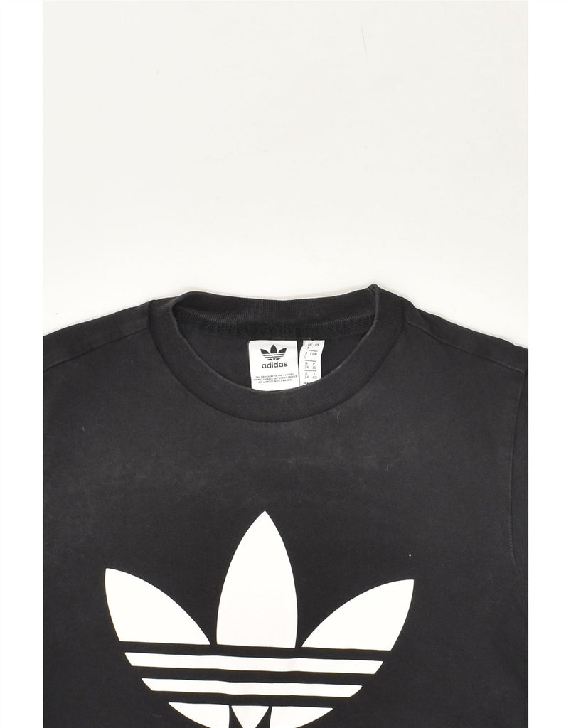 ADIDAS Womens Graphic T-Shirt Top UK 8 Small  Black Cotton Vintage Adidas and Second-Hand Adidas from Messina Hembry 